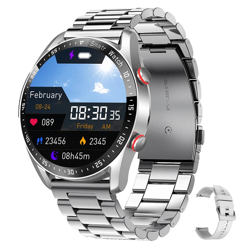 Men’s Bluetooth Smart Watch | Fitness & Activity Tracker | Call & Message Alerts | Waterproof Sports Smartwatch with Box