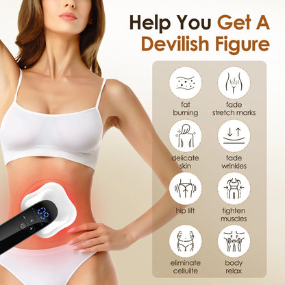 Cordless Body Sculpting Massager – RF, Red Light & Vibration – Rechargeable Skin Firming & Toning Device for Waist, Arms, Legs
