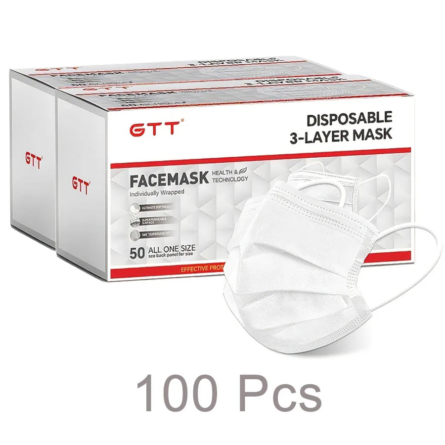 KN95-Style Disposable Face Masks 100–500 PCS Breathable Anti-Dust Earloop Protective Masks Adult