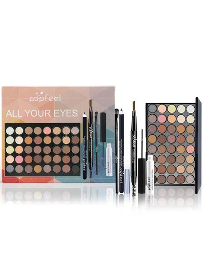 POPFEEL Eye Makeup Gift Set – Eyeshadow Palette, Eyeliner, Mascara & Eyebrow Pencil