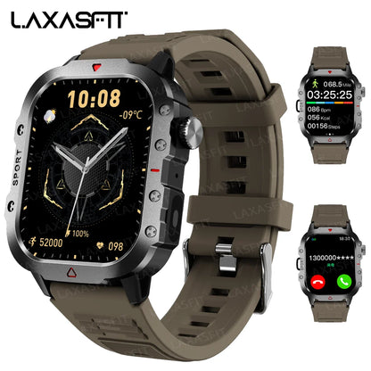 LAXASFIT Men's Smart Sports Watch – 1.71" HD Display, Bluetooth Calling, Blood Oxygen Monitor, Multi-Sport Modes, LED Flashlight
