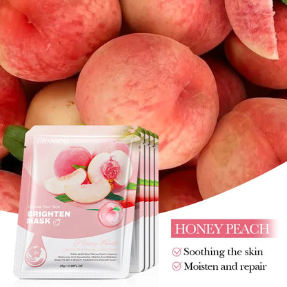 10 Pcs Fruit Facial Masks – Moisturizing, Brightening & Firming Korean Skincare Sheet Masks for Hydrating Face Care