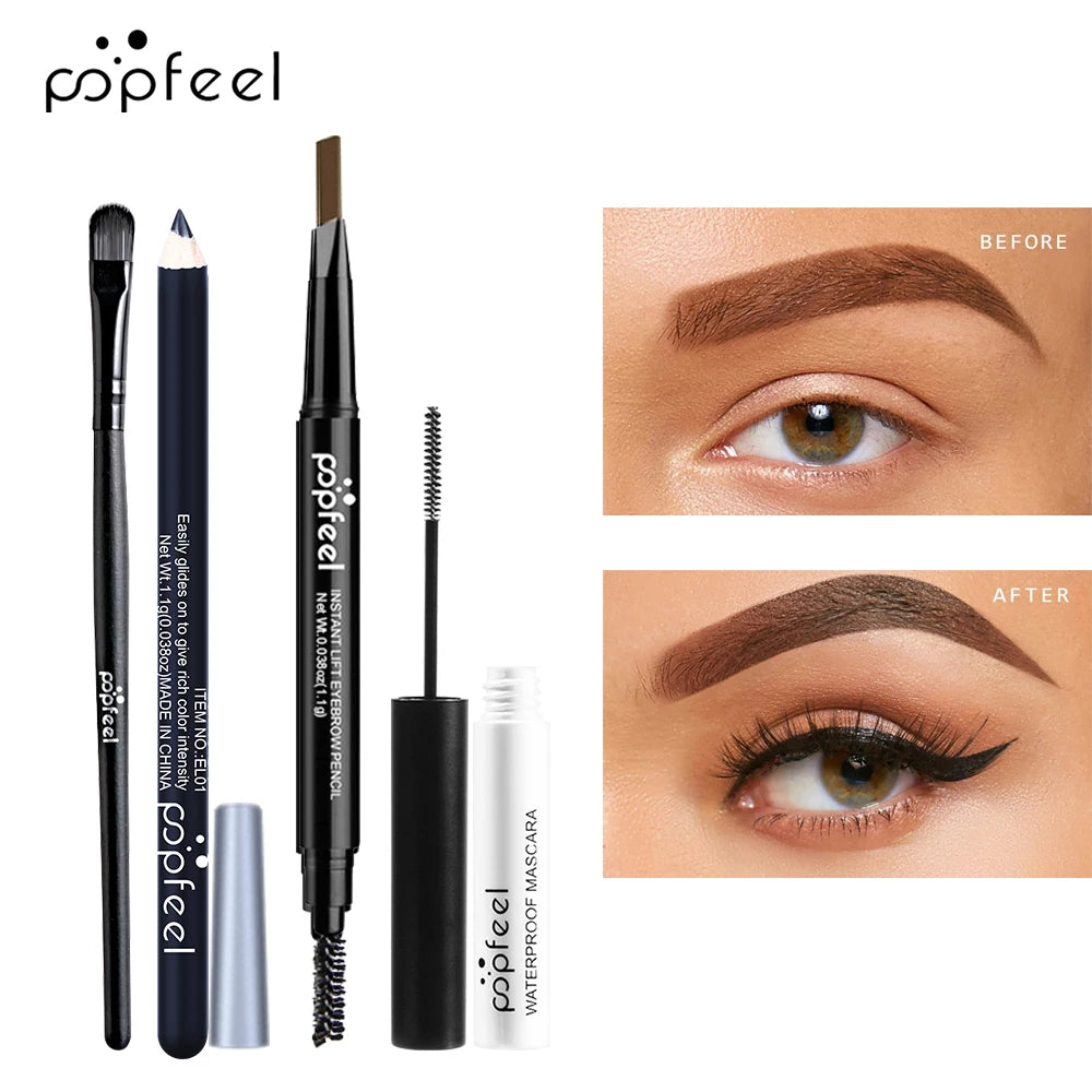 POPFEEL Eye Makeup Gift Set – Eyeshadow Palette, Eyeliner, Mascara & Eyebrow Pencil