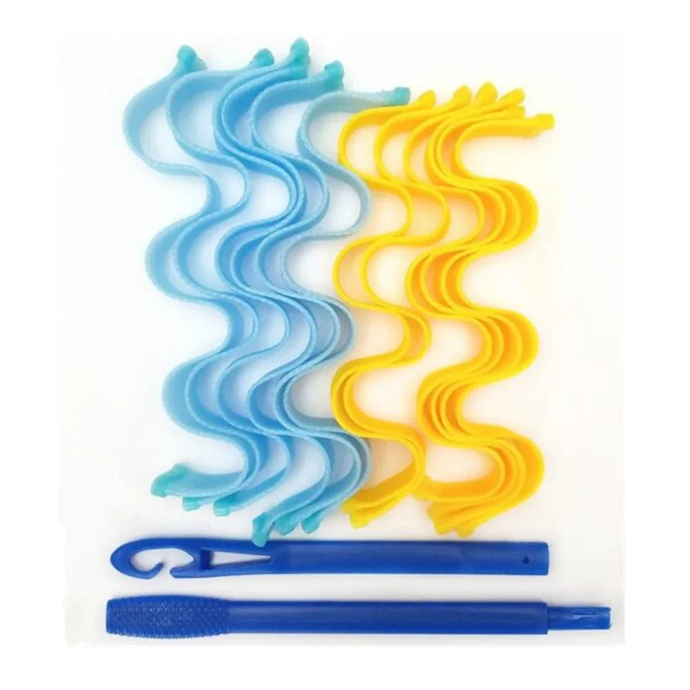 12-Pack Heatless Hair Curlers – Soft Bendy Roller Rods for Waves & Curls, No Heat Styling Tools
