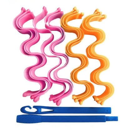12-Pack Heatless Hair Curlers – Soft Bendy Roller Rods for Waves & Curls, No Heat Styling Tools