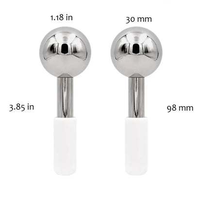 Stainless Steel Ice Globes for Face & Eyes – Cooling Facial Massagers for Puffiness & Relaxation