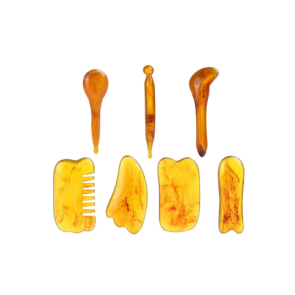 7-Piece Gua Sha Massage Tool Set – Face, Neck & Body Scraping Boards for Skin Care & Relaxation