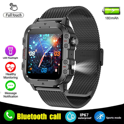 Men’s Military-Style Smart Watch | Bluetooth Call | Fitness & Activity Tracker | 1.44” Touch Screen | 3ATM Life Waterproof | Android & iOS