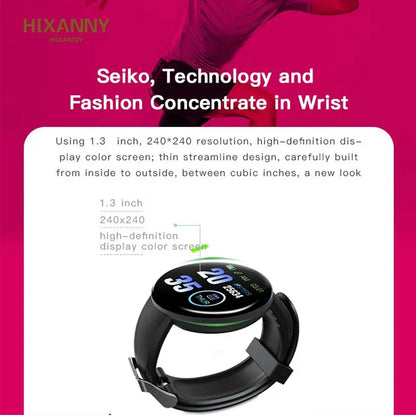 XMSJ Smart Watch Fitness Tracker | Heart Rate & Sleep Monitor | Activity Tracker | Round Touch Screen | Android & iOS