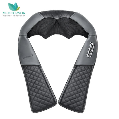 Medcursor Electric Neck and Back Massager – Kneading Massage Pillow with Heat for Neck, Shoulders, and Cervical Pain Relief