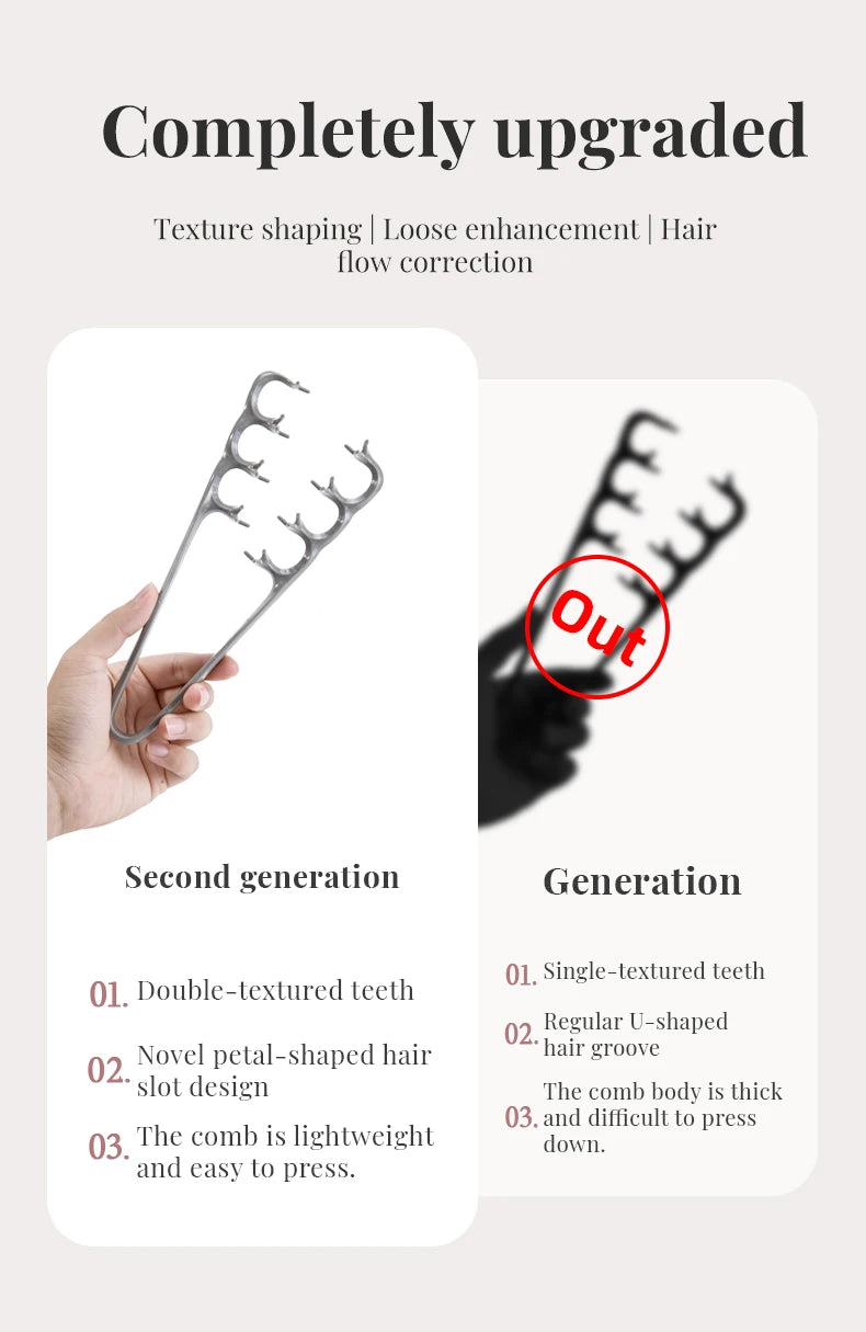 Wide Tooth Volumizing Hair Comb for Men – Detangling Styling Comb for Curly, Wavy & All Hair Types
