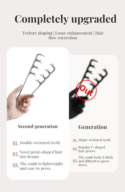 Wide Tooth Volumizing Hair Comb for Men – Detangling Styling Comb for Curly, Wavy & All Hair Types
