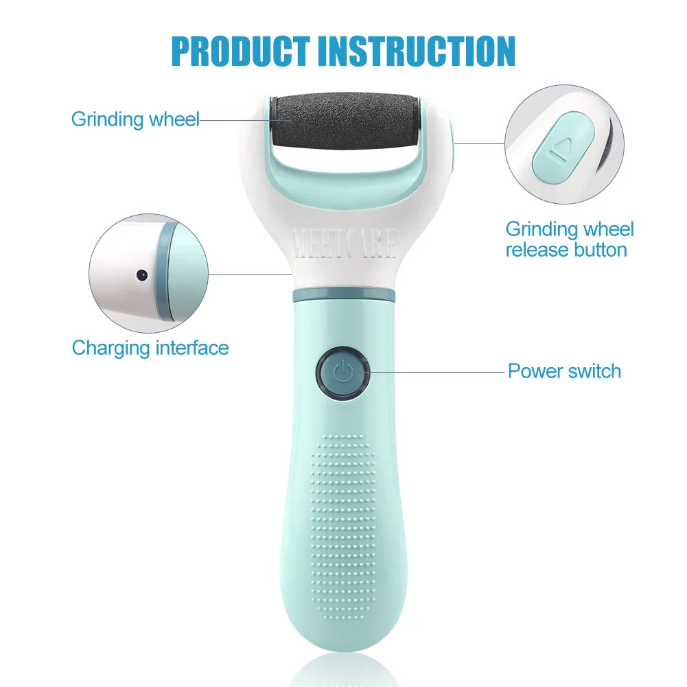 Wireless Electric Foot Grinder – Waterproof Callus Remover & Pedicure Tool for Dead, Hard, and Cracked Skin