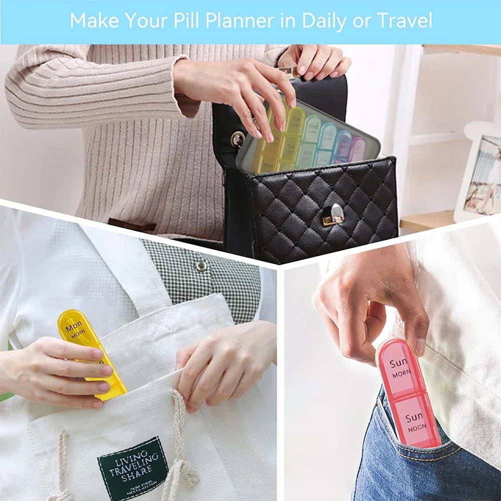 Weekly Pill Organizer 7 Day, 3 Times a Day | Large Travel Pill Box with 21 Compartments for Vitamins & Supplements