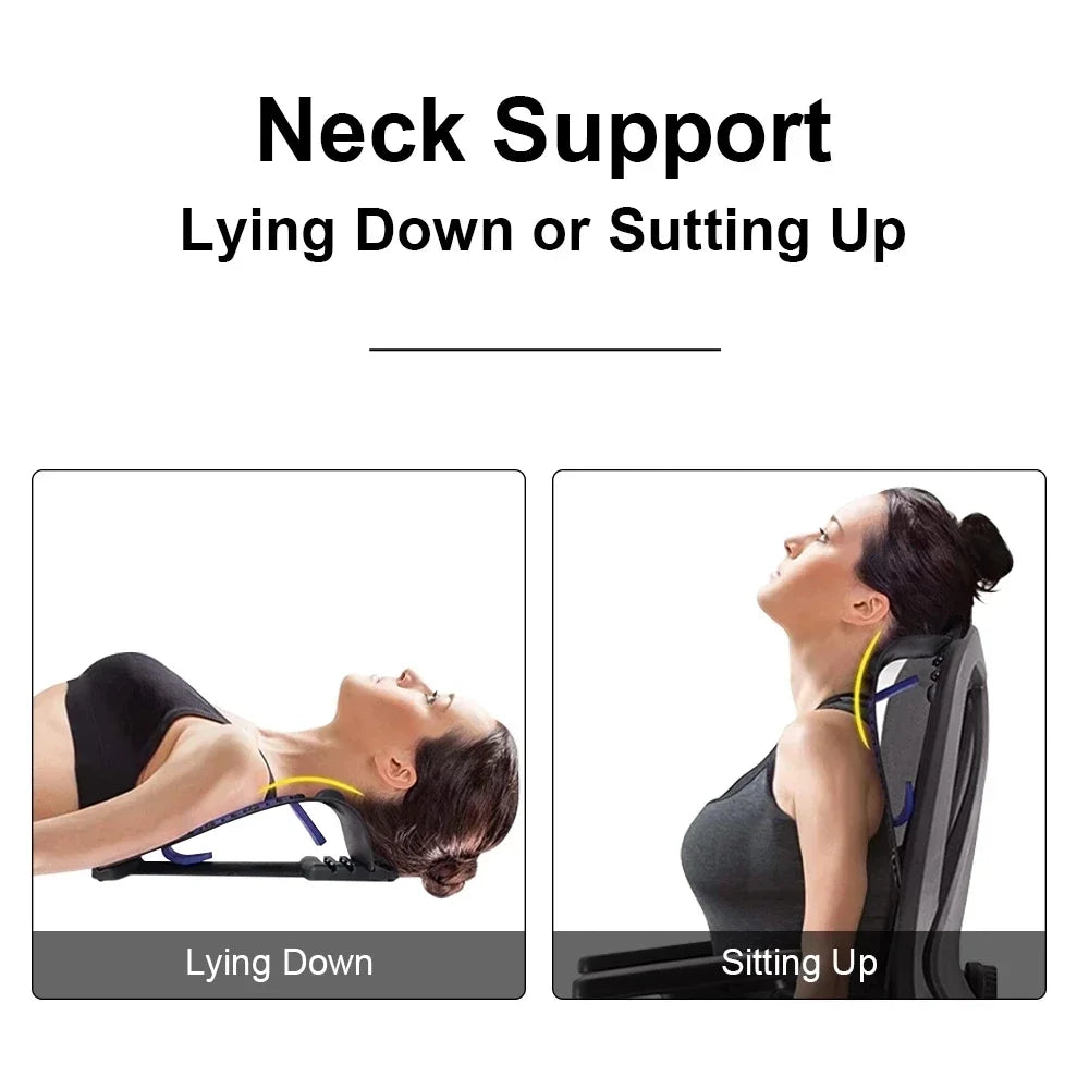 Adjustable Back Stretcher & Lumbar Support Device – Multi-Level Spine Board for Lower & Upper Back Pain Relief, Stretching & Massage