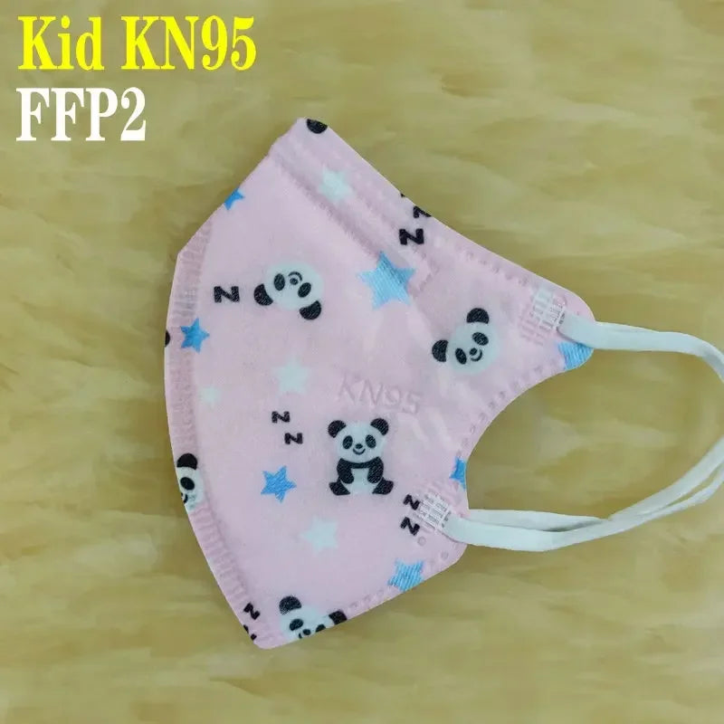 Kids KN95/FFP2 Face Masks – 5-Layer Protective Cartoon Design, Comfortable CE-Certified Disposable Masks for Boys & Girls (Ages 3–15)