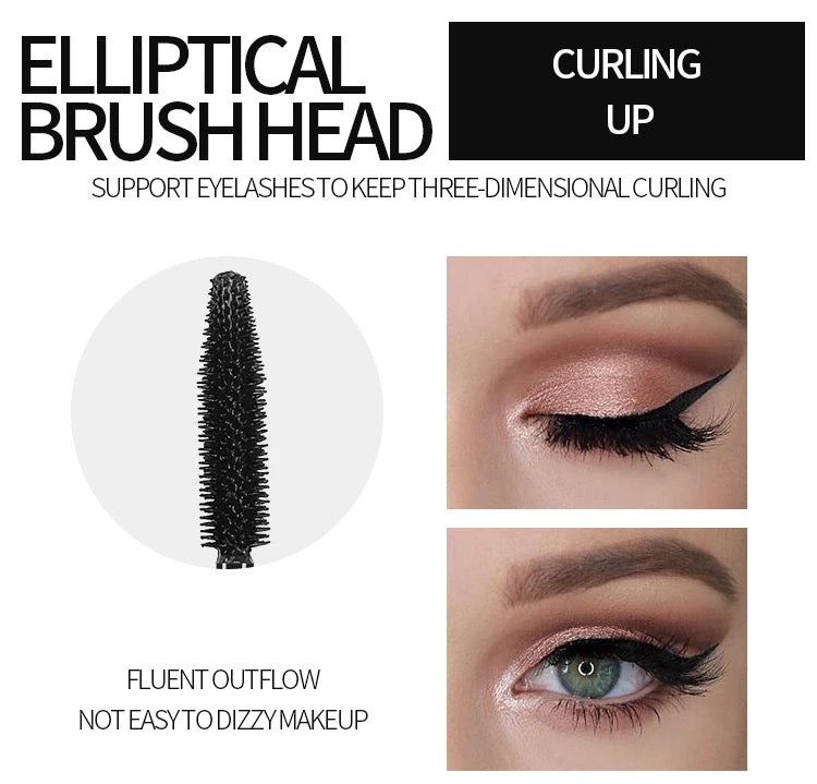 ANQINA 4D Waterproof Mascara & Liquid Eyeliner Set – Long-Lasting Curling Eye Makeup (Full Size)