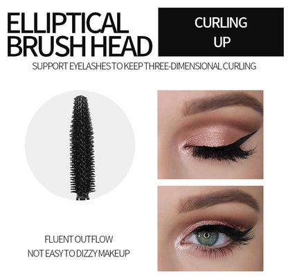 ANQINA 4D Waterproof Mascara & Liquid Eyeliner Set – Long-Lasting Curling Eye Makeup (Full Size)