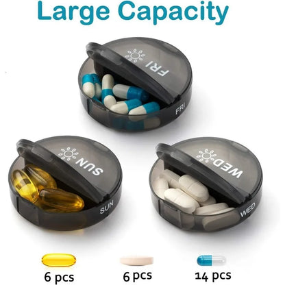 Weekly 7 Day Pill Organizer 14 Compartment Medicine Vitamin Storage Box Travel Case