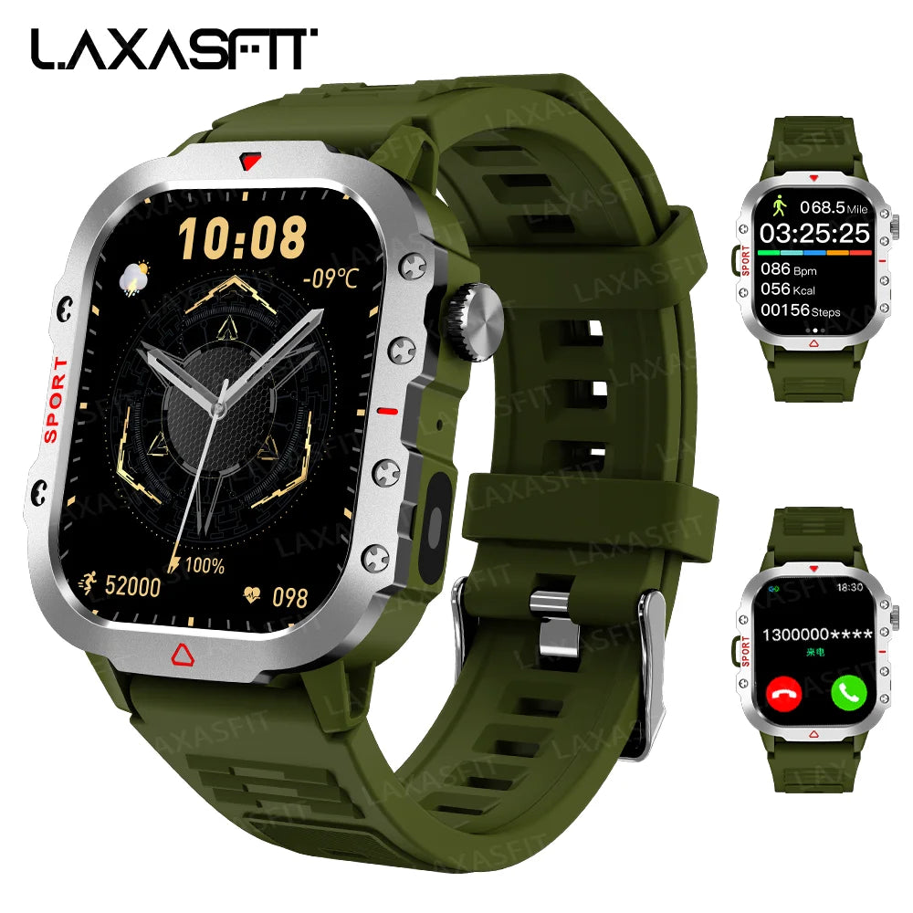 LAXASFIT Men's Smart Sports Watch – 1.71" HD Display, Bluetooth Calling, Blood Oxygen Monitor, Multi-Sport Modes, LED Flashlight