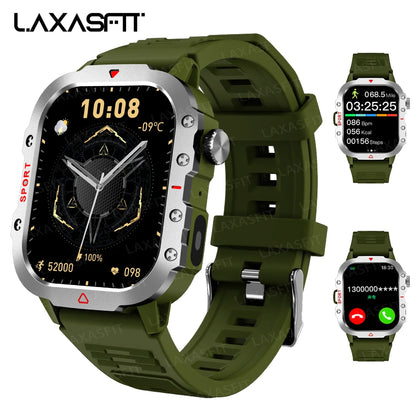 LAXASFIT Men's Smart Sports Watch – 1.71" HD Display, Bluetooth Calling, Blood Oxygen Monitor, Multi-Sport Modes, LED Flashlight