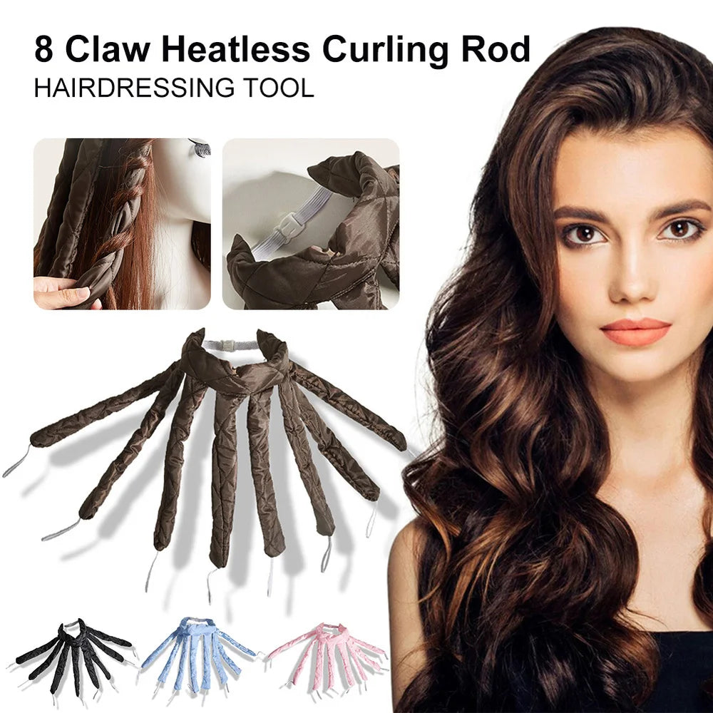 Heatless Octopus Hair Curler Headband – Soft Foam Overnight Curling Rod with Velcro Strap (1-Pack)