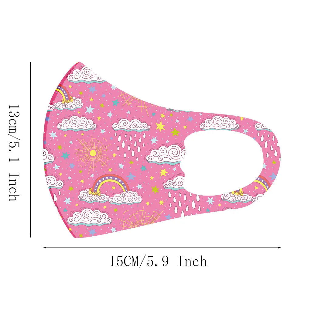 5PCS Washable Kids Face Masks – Reusable Cartoon Mouth Covers for Boys & Girls | Breathable, Comfortable, Dust-Resistant Design