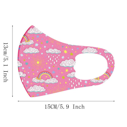 5PCS Washable Kids Face Masks – Reusable Cartoon Mouth Covers for Boys & Girls | Breathable, Comfortable, Dust-Resistant Design