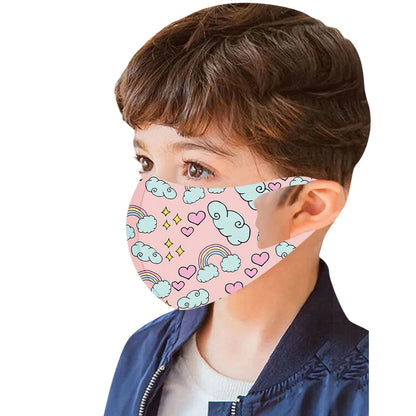 5PCS Washable Kids Face Masks – Reusable Cartoon Mouth Covers for Boys & Girls | Breathable, Comfortable, Dust-Resistant Design