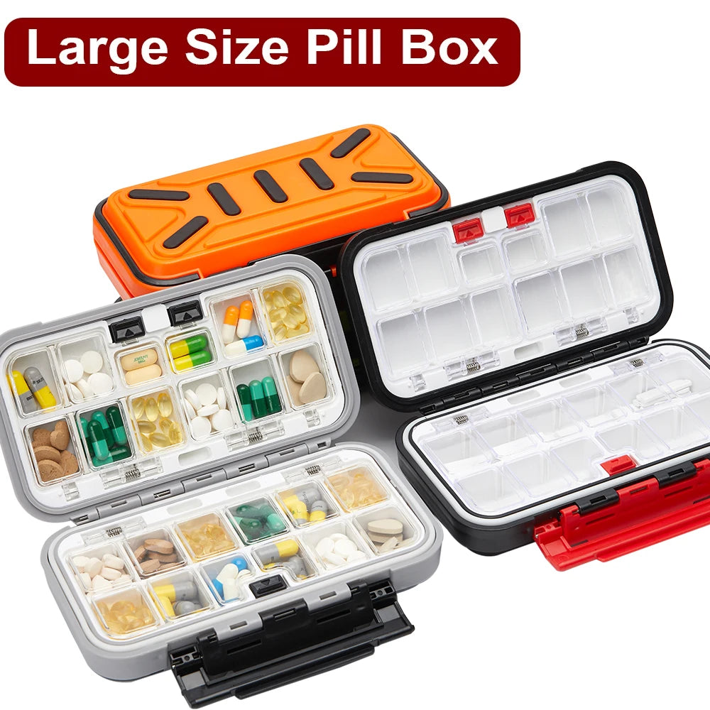 Large Travel Pill Organizer Medicine Storage Box Portable Tablet Vitamin Container Case