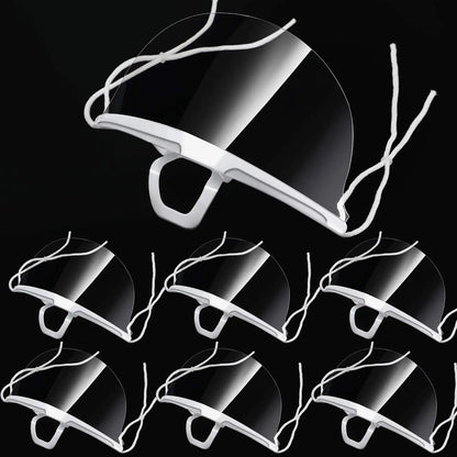 5/10/20 Pcs Reusable Transparent Anti-Fog Face Shields – Clear Plastic Mouth Covers for Restaurant, School, Salon, Beauty, and Tattoo Use