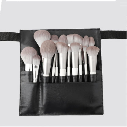 22-Pocket Professional Makeup Brush Holder Apron Bag with Belt Strap – Cosmetic Organizer for Women & Makeup Artists
