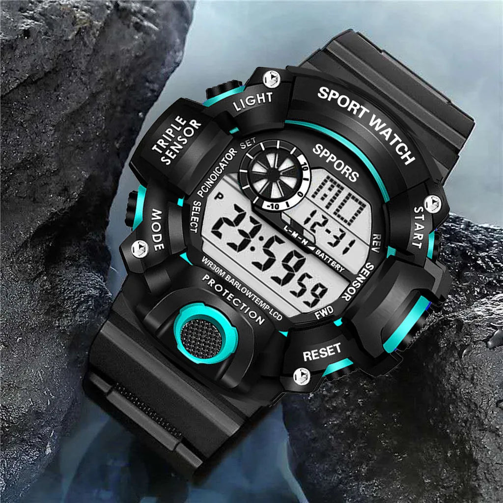 MAYZHISU Men’s Digital Sports Watch | Large Dial | Alarm, Stopwatch & Backlight | 3ATM Water Resistant | Military Style Wristwatch