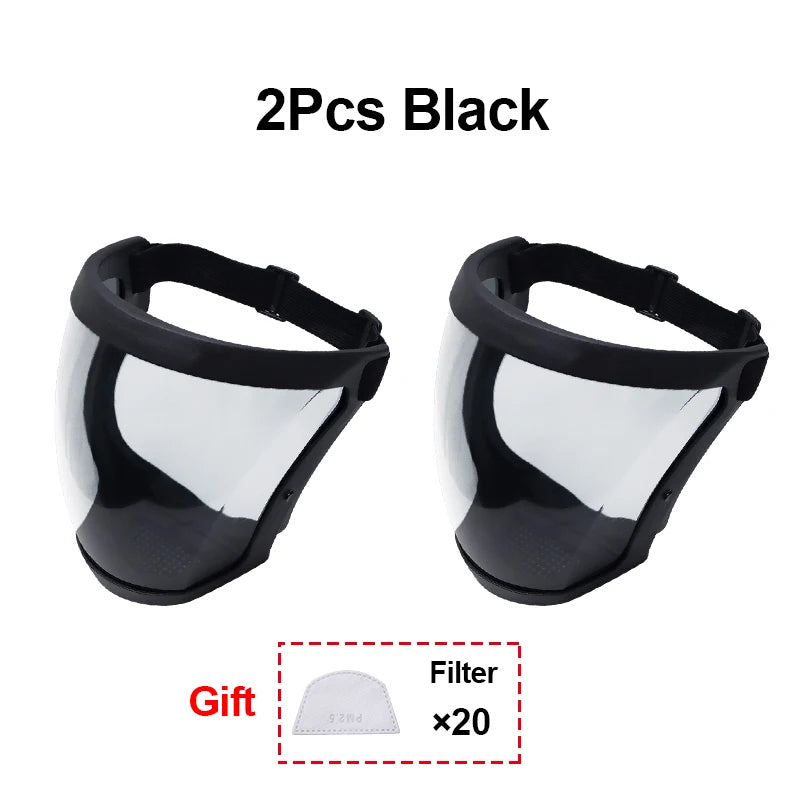 Reusable Work Protection Mask with Transparent Face Shield – Anti-Splash Facial Protector with Silicone Seal & Respiratory Filter for Kitchen, Food Service, and Industrial Use