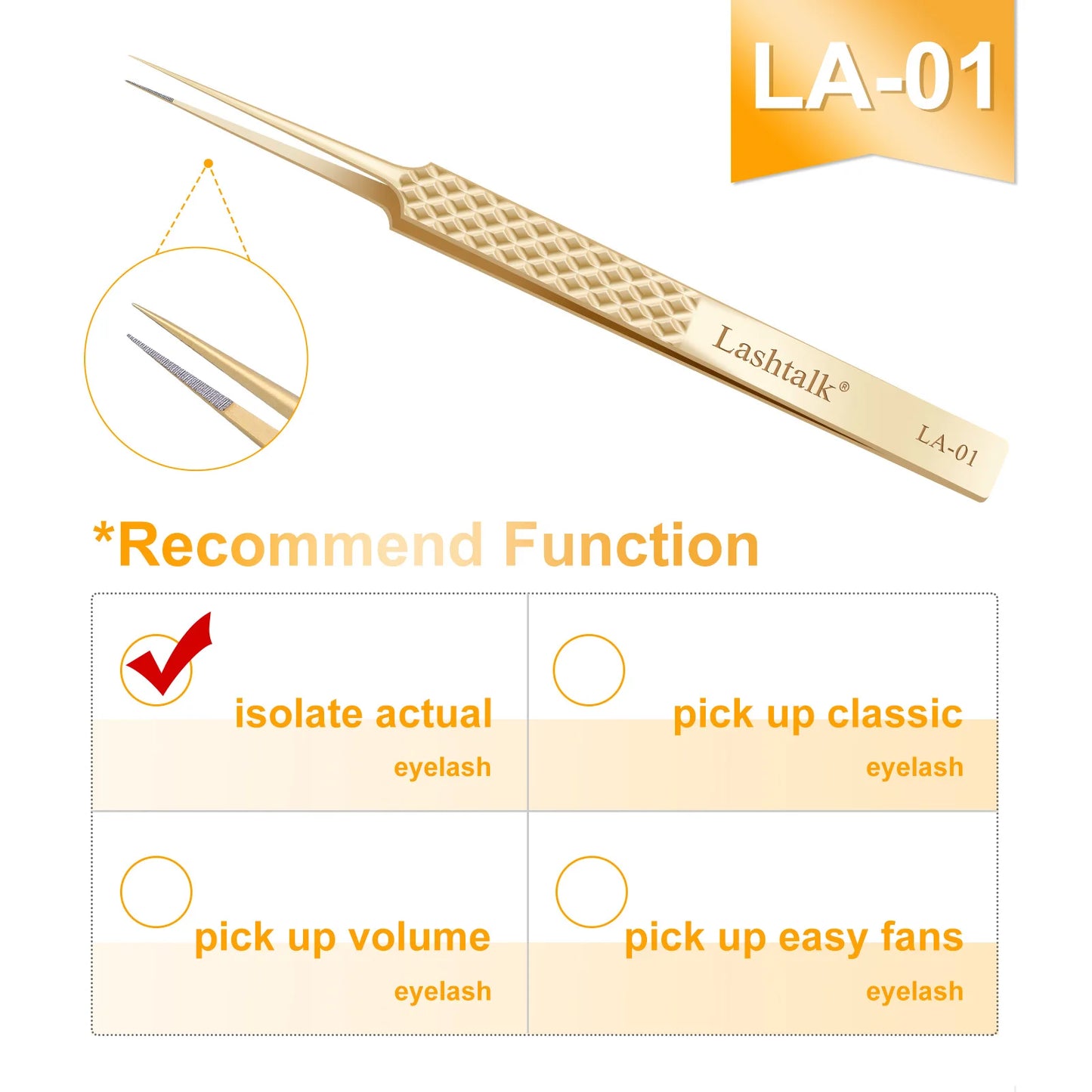 Lashtalk Eyelash Extension Tweezers Makeup Tools From Nagaraku Stainless Steel Non-magnetic Volume FakeLashes Supplies Accurate