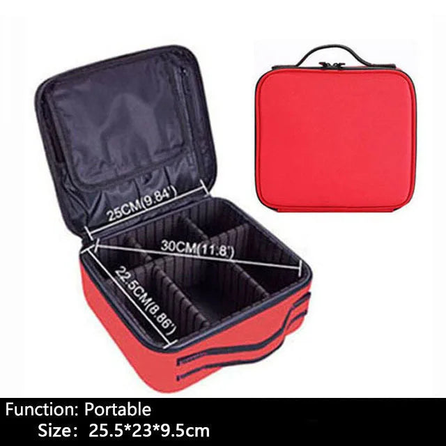 Professional Makeup Case – Women’s Cosmetic Organizer, Brush & Nail Tool Storage Box, Beauty Travel Suitcase