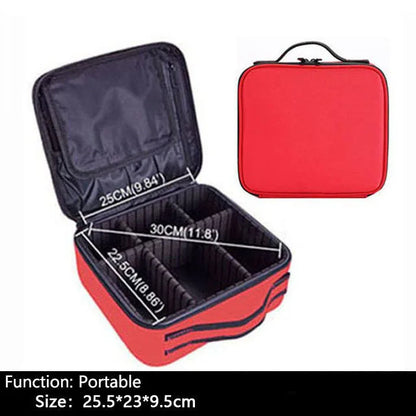Professional Makeup Case – Women’s Cosmetic Organizer, Brush & Nail Tool Storage Box, Beauty Travel Suitcase