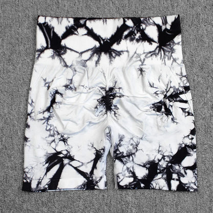 Women’s High Waisted Yoga Shorts – Seamless Tie Dye Workout Shorts for Gym, Running, Cycling & Fitness