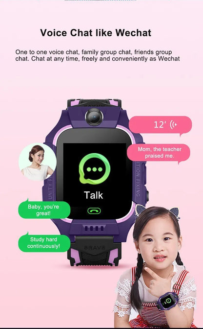 Kids 2G Smart Watch SIM Card SOS Call Camera Voice Chat Touch Screen Q19