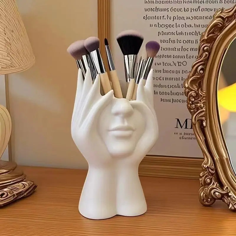 Creative Human Body Pen Holder Makeup Brush Organizer Desktop Storage Stand Decor