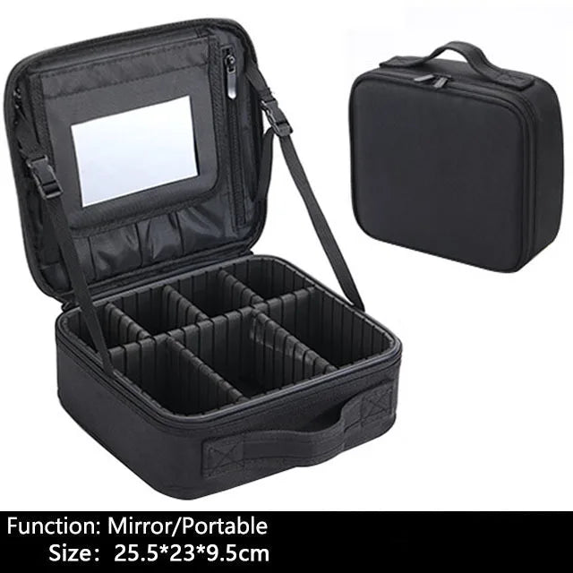 Professional Makeup Case – Women’s Cosmetic Organizer, Brush & Nail Tool Storage Box, Beauty Travel Suitcase