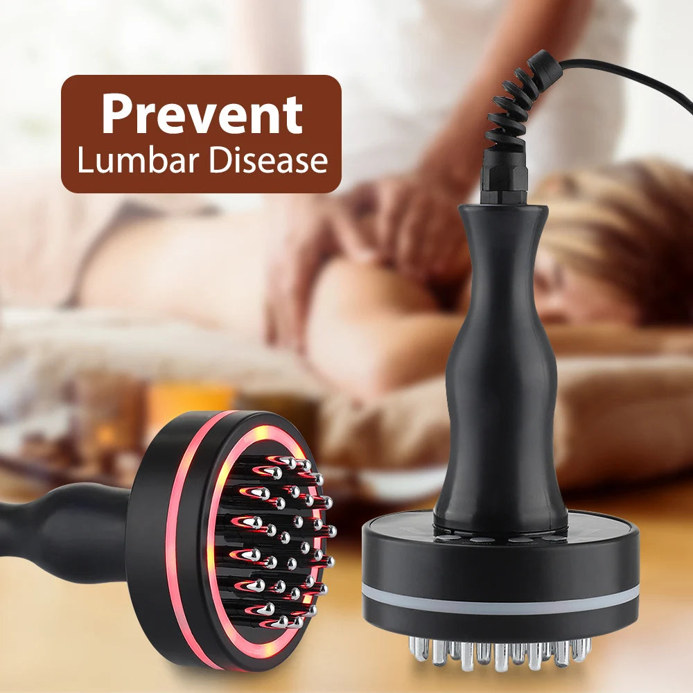 Heated Vibration Body Massage Brush with Microcurrent & LED Light – Electric Body Massager for Relaxation