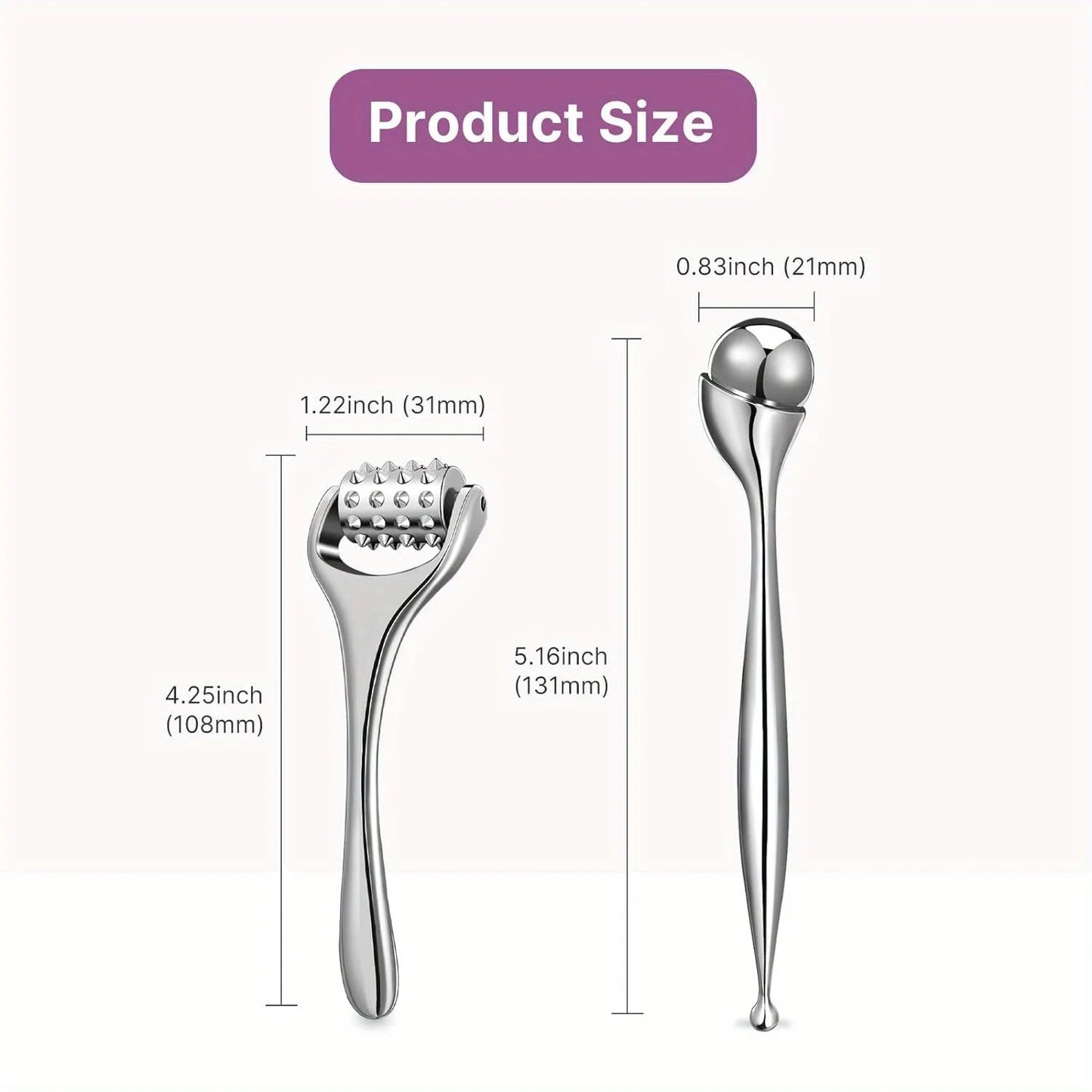 Stainless Steel Face Roller Eye Massager Tool Facial Massage Roller Skincare Tool