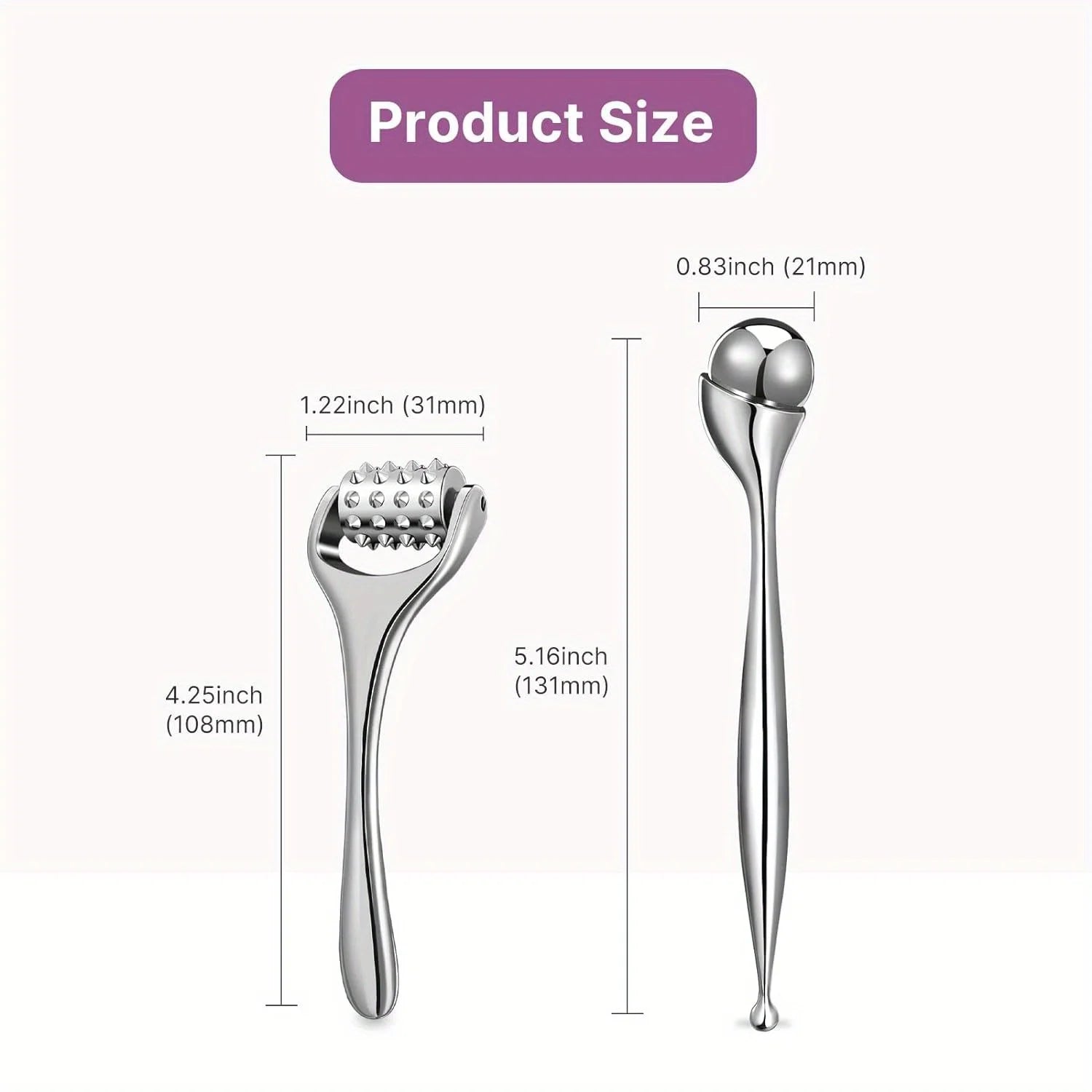 Stainless Steel Face Roller Eye Massager Tool Facial Massage Roller Skincare Tool