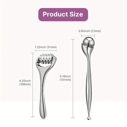 Stainless Steel Face Roller Eye Massager Tool Facial Massage Roller Skincare Tool