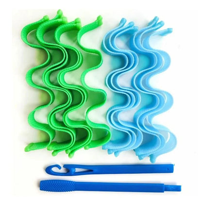 12-Pack Heatless Hair Curlers – Soft Bendy Roller Rods for Waves & Curls, No Heat Styling Tools