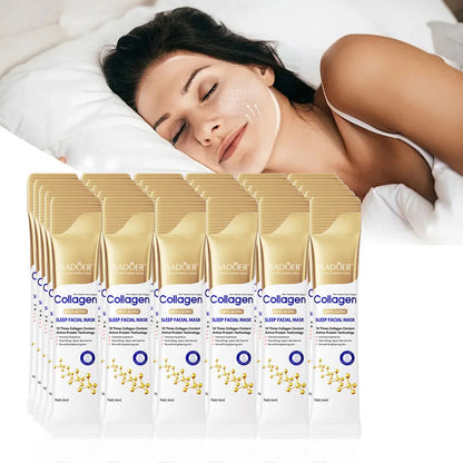 30pcs SADOER Collagen Sleeping Face Masks – Moisturizing, Brightening, Firming & Hydrating Skincare
