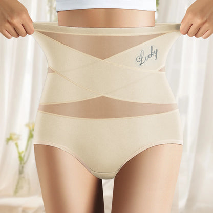 Women’s High Waist Mesh Brief Panties Breathable Seamless Tummy Control Underwear