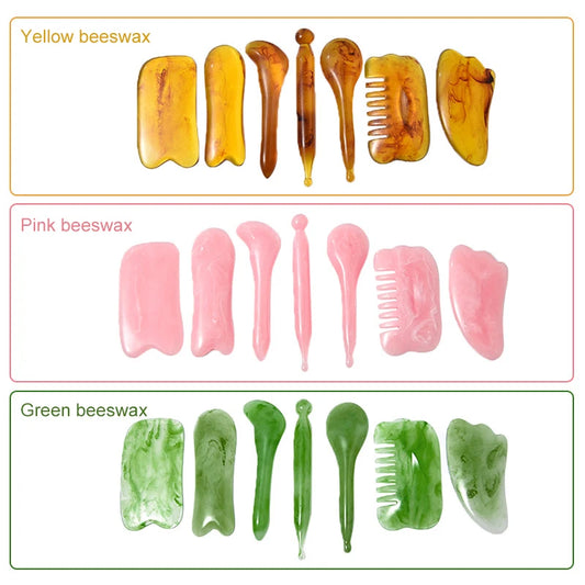 7-Piece Gua Sha Massage Tool Set – Face, Neck & Body Scraping Boards for Skin Care & Relaxation
