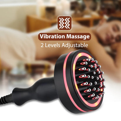 Heated Vibration Body Massage Brush with Microcurrent & LED Light – Electric Body Massager for Relaxation